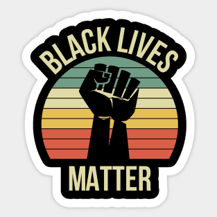 BLM Fist Retro Sunset Sticker